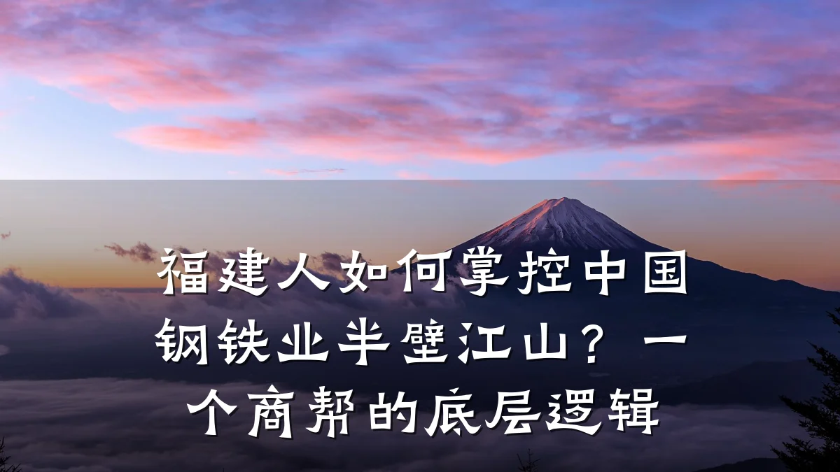 福建人如何掌控中国钢铁业半壁江山?一个商帮的底层逻辑
